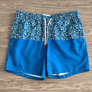 Abercrombie & Fitch Blue Fish Print Swimming Pants